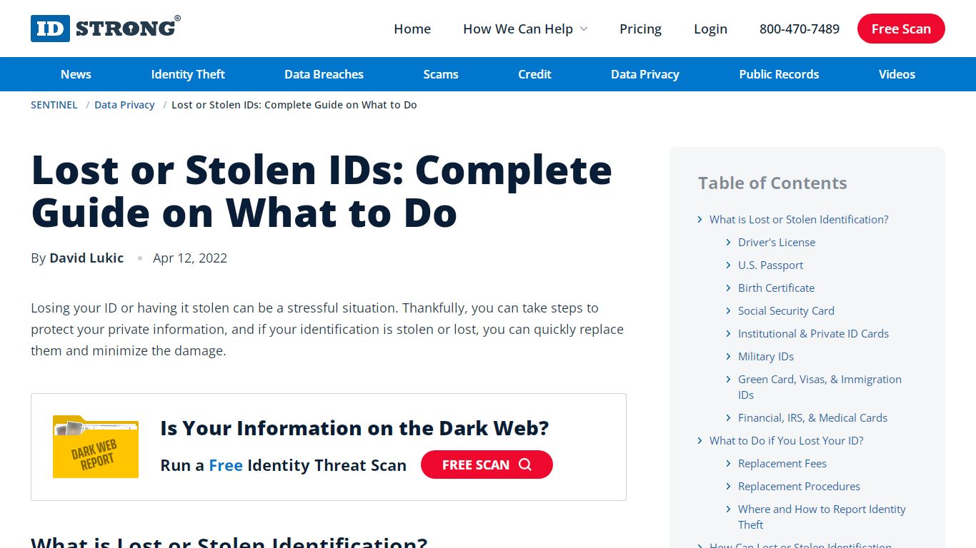 Guide On What To Do If You Lost Your ID or Credit Card - IDStrong