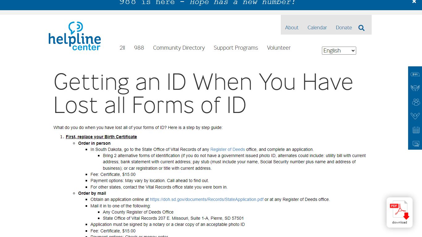 Getting an ID When You Have Lost all Forms of ID