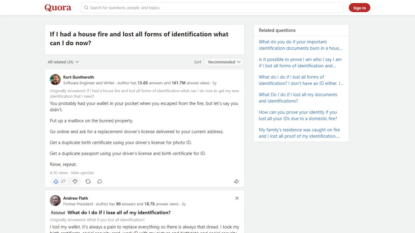 If I had a house fire and lost all forms of identification what ... - Quora